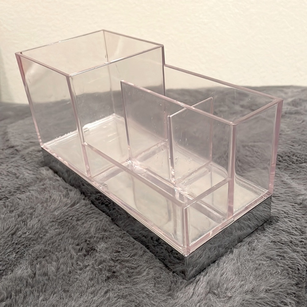 InterDesign Square Bathroom Vanity Organizer Clear/Chrome